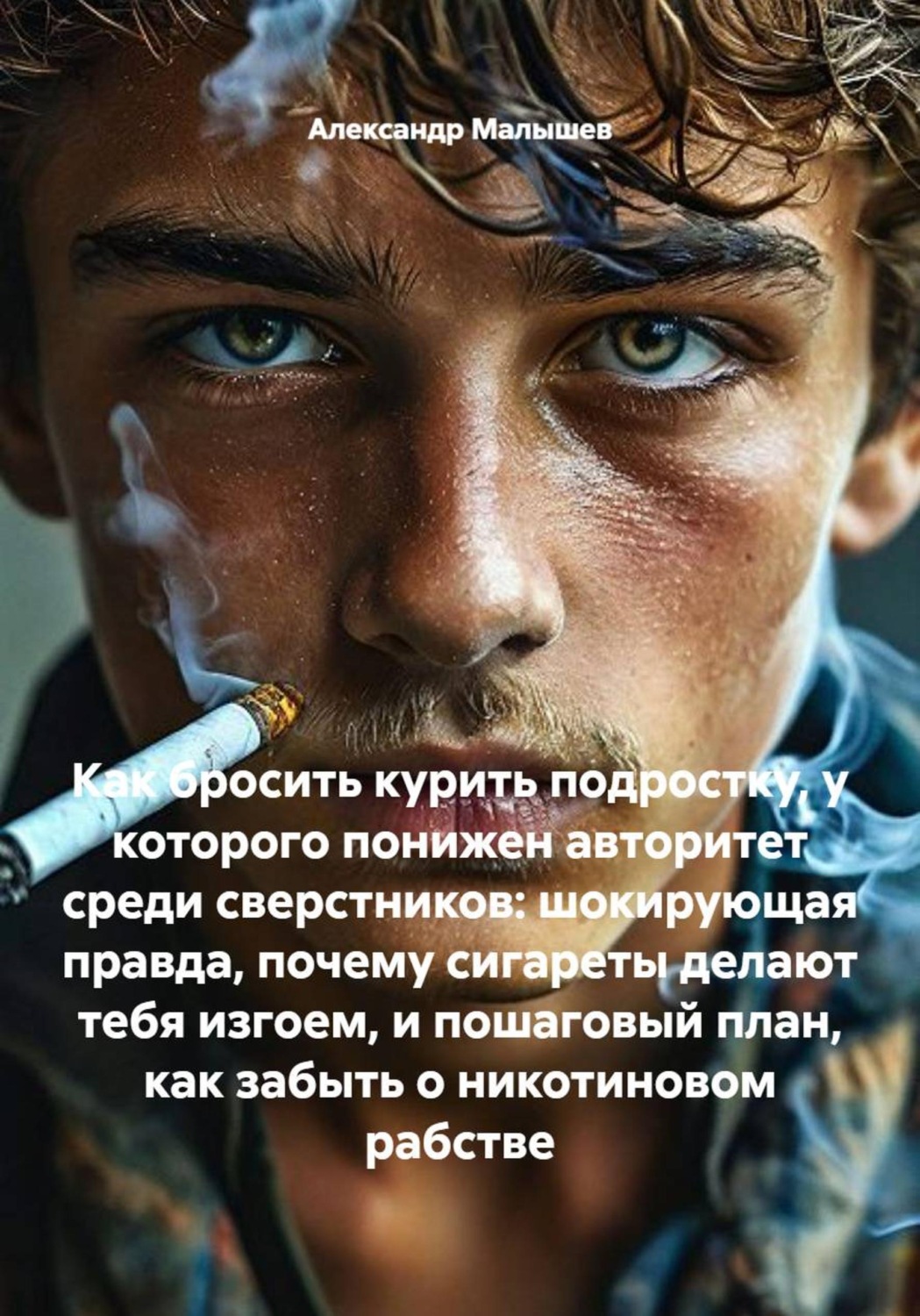 Обложка книги «Как бросить курить подростку, у которого понижен авторитет среди сверстников: шокирующая правда, почему сигареты делают тебя изгоем, и пошаговый план, как забыть о никотиновом рабстве»