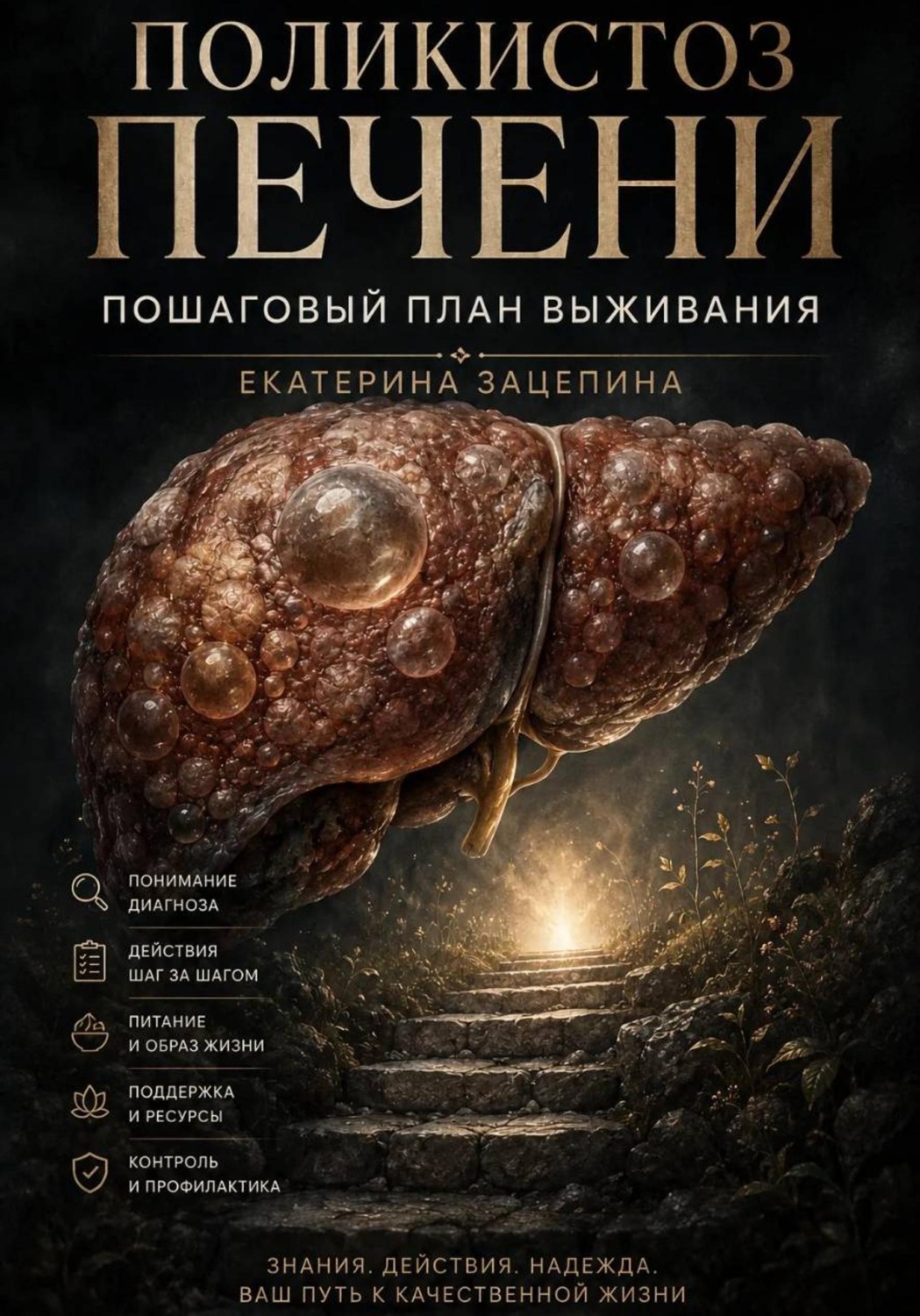 Обложка книги «Поликистоз печени. Пошаговый план выживания»