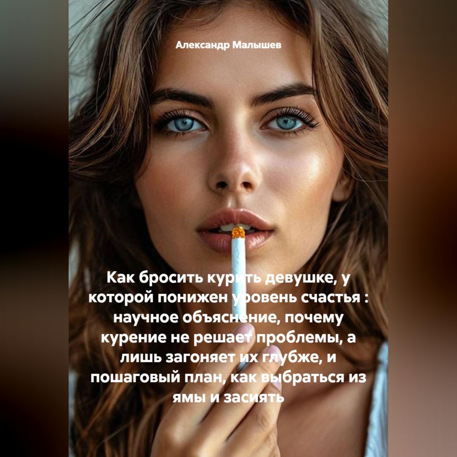 Обложка книги «Как бросить курить девушке, у которой понижен уровень счастья : научное объяснение, почему курение не решает проблемы, а лишь загоняет их глубже, и пошаговый план, как выбраться из ямы и засиять»