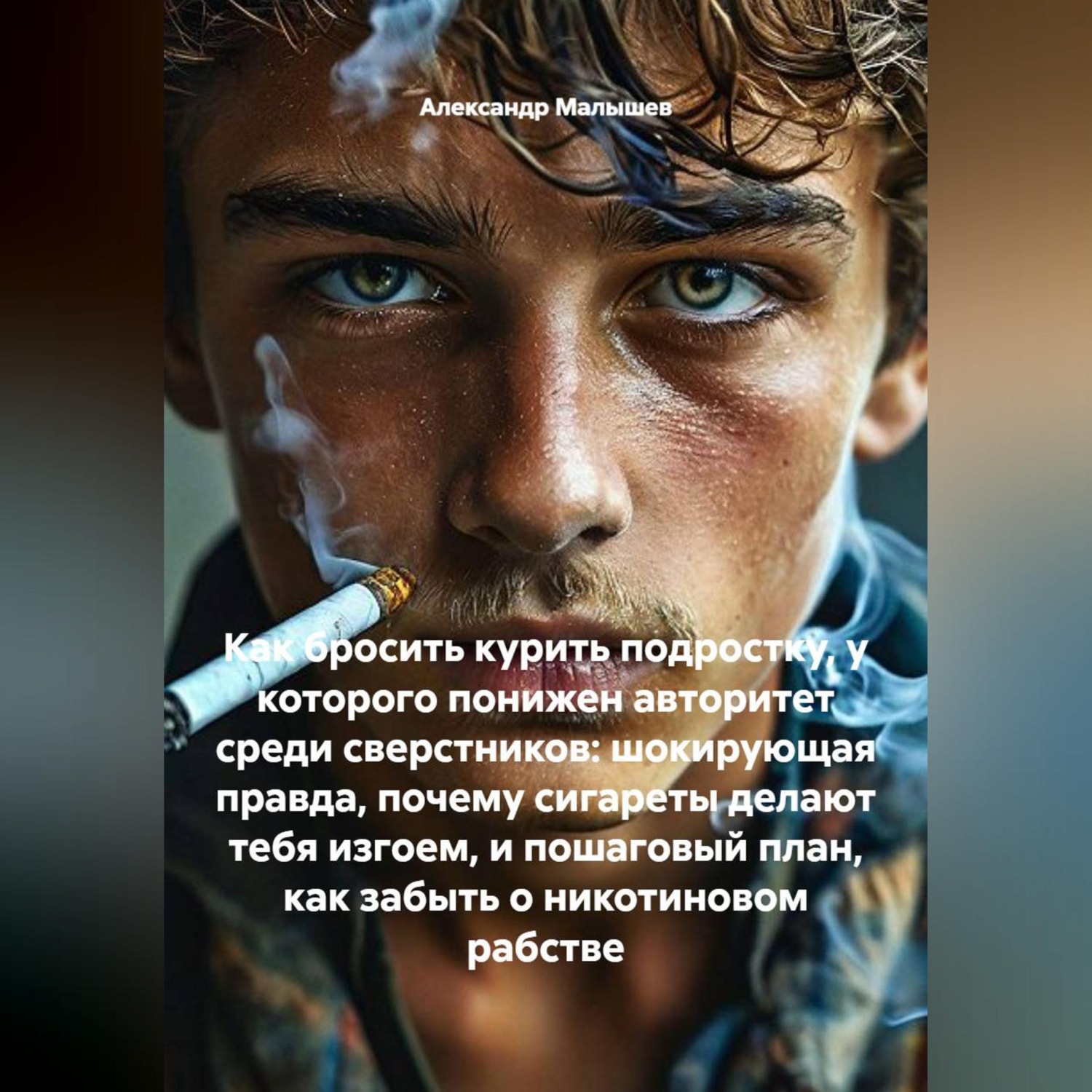 Обложка книги «Как бросить курить подростку, у которого понижен авторитет среди сверстников: шокирующая правда, почему сигареты делают тебя изгоем, и пошаговый план, как забыть о никотиновом рабстве»