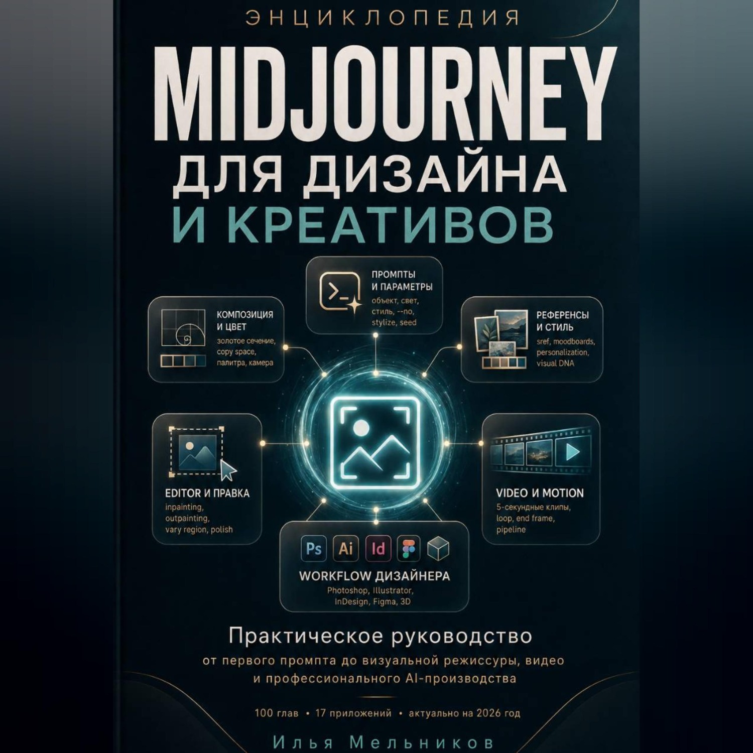 Обложка книги ««Энциклопедия Midjourney для дизайна и креативов»»