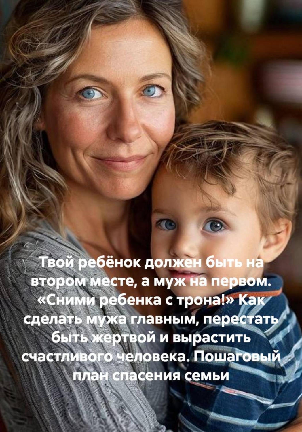 Обложка книги «Твой ребёнок должен быть на втором месте, а муж на первом. «Сними ребенка с трона!» Как сделать мужа главным, перестать быть жертвой и вырастить счастливого человека. Пошаговый план спасения семьи»