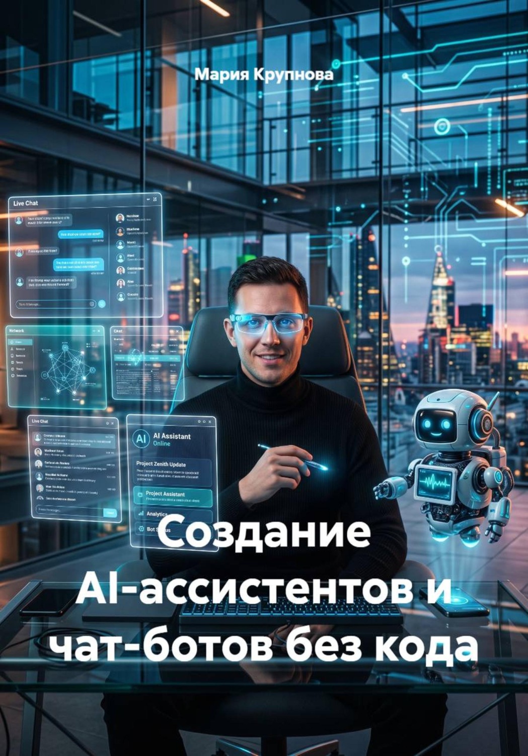 Обложка книги «Создание AI-ассистентов и чат-ботов без кода»