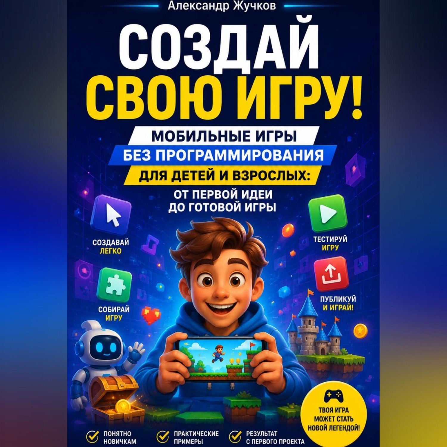 Обложка книги «СОЗДАЙ СВОЮ ИГРУ! Мобильные игры без программирования для детей и взрослых: от первой идеи до готовой игры»