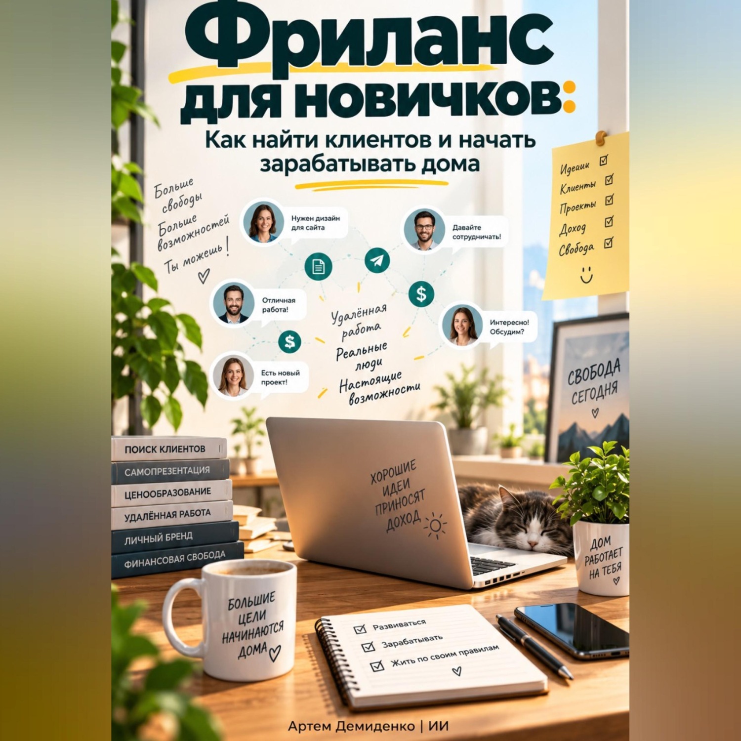 Обложка книги «Фриланс для новичков: Как найти клиентов и начать зарабатывать дома»