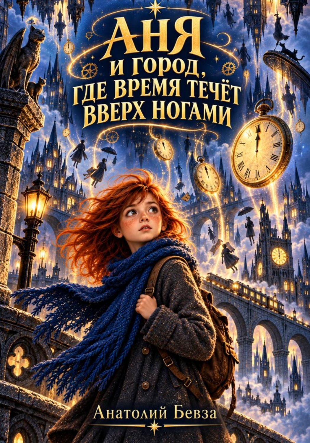 Обложка книги «Аня и город, где время течёт вверх ногами»