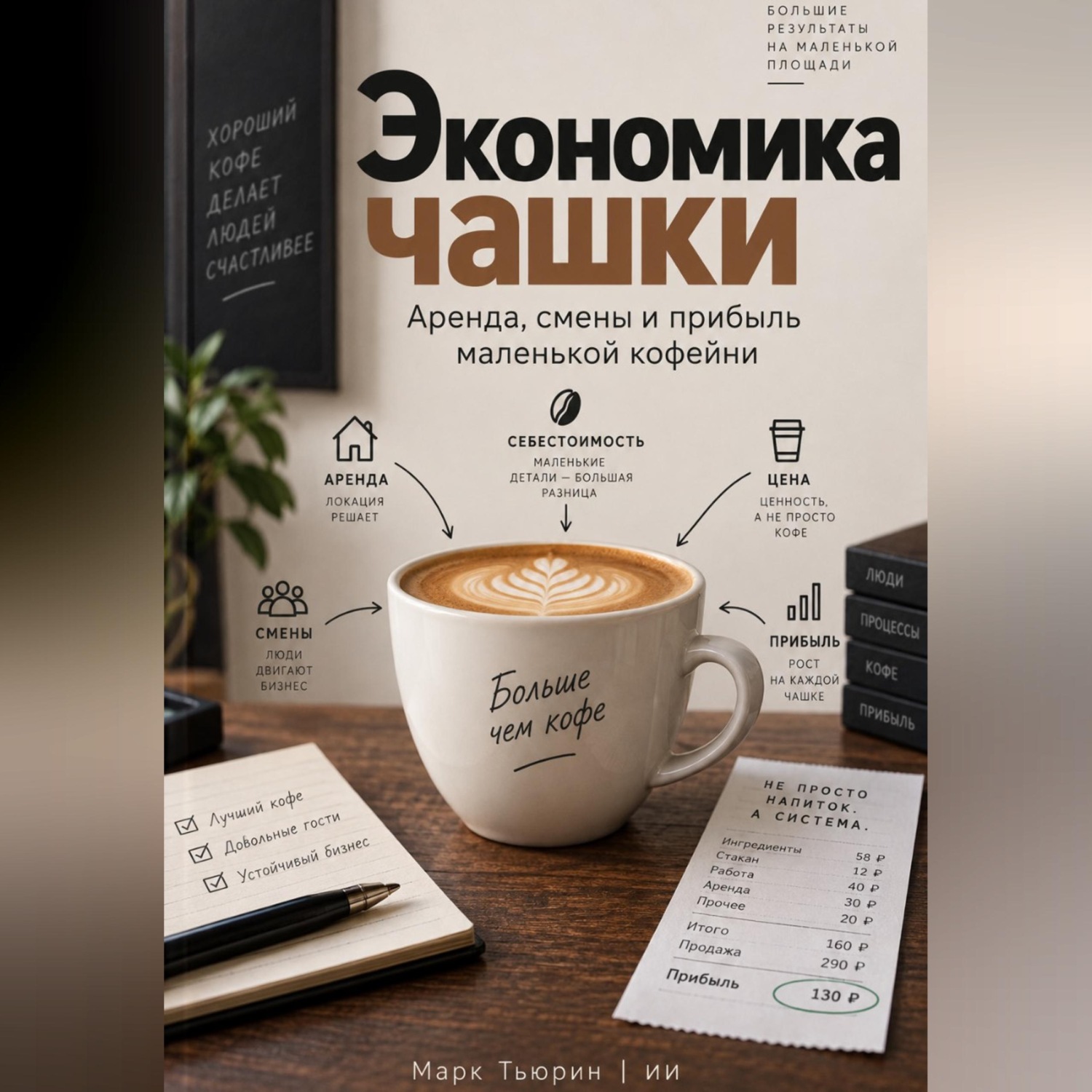 Обложка книги «Экономика чашки: Аренда, смены и прибыль маленькой кофейни»