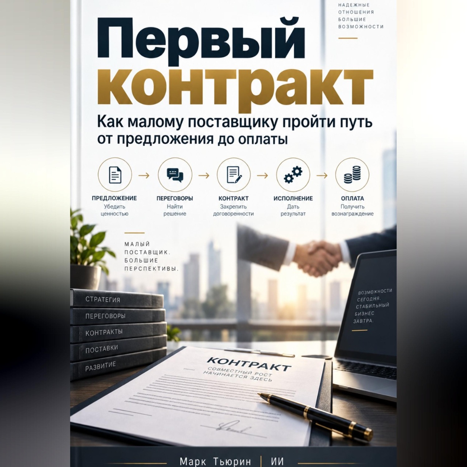 Обложка книги «Первый контракт: Как малому поставщику пройти путь от предложения до оплаты»