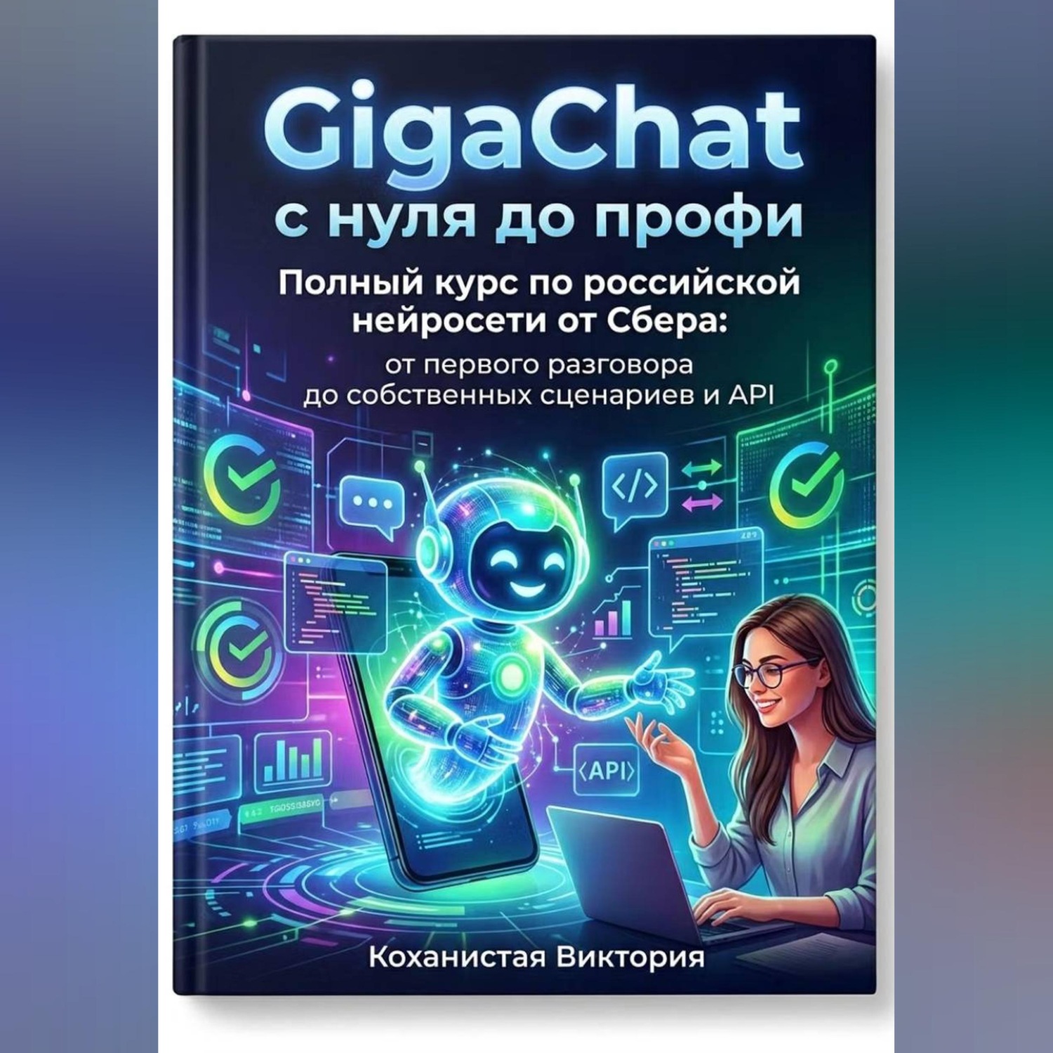Обложка книги «GigaChat с нуля до профи. Полный курс по российской нейросети от Сбера: от первого разговора до собственных сценариев и API»