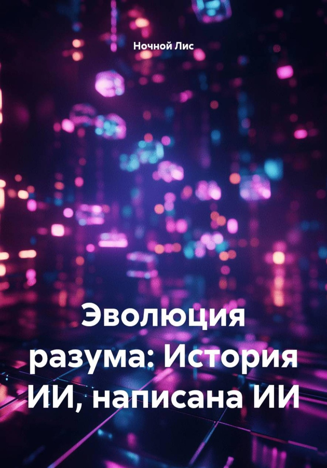 Обложка книги «Эволюция разума: История ИИ, написана ИИ»