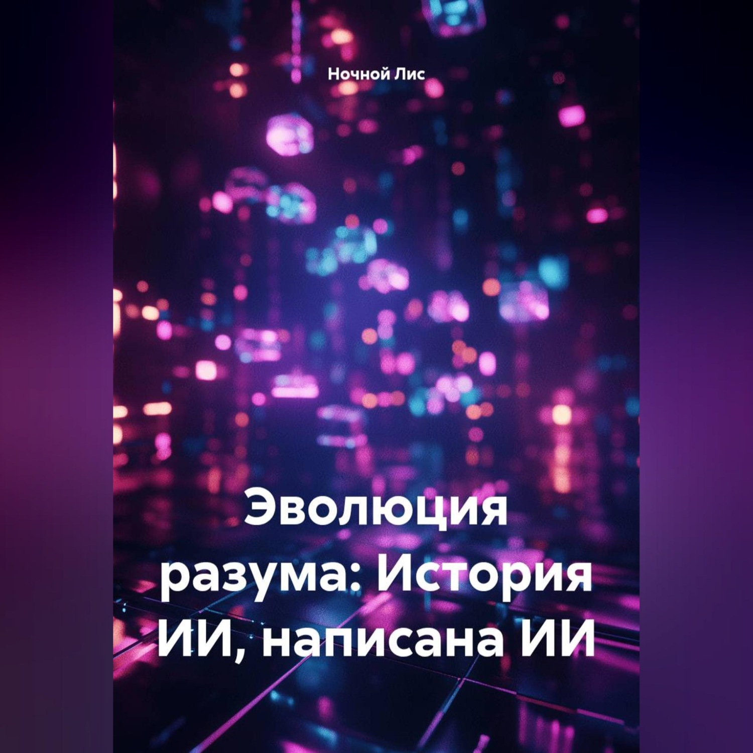Обложка книги «Эволюция разума: История ИИ, написана ИИ»
