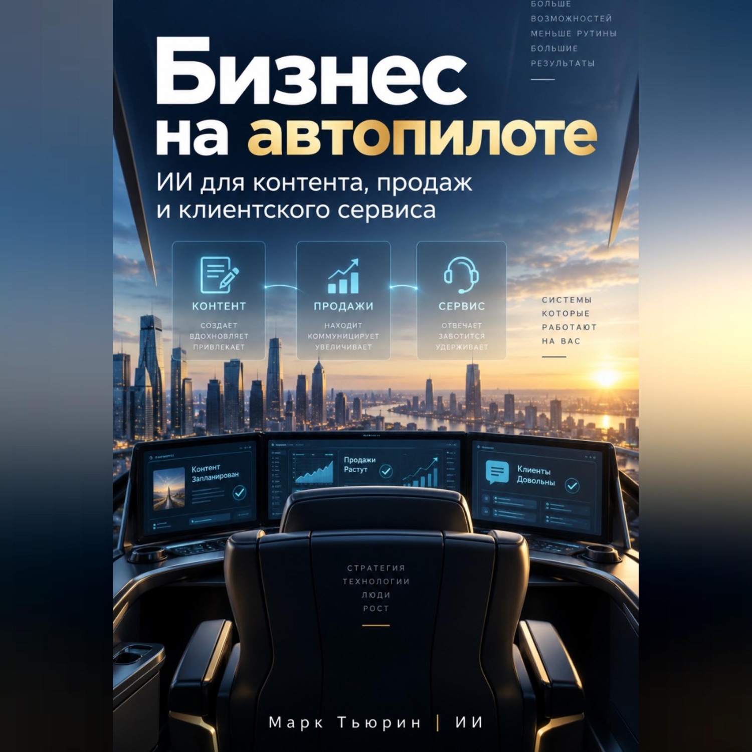 Обложка книги «Бизнес на автопилоте: ИИ для контента, продаж и клиентского сервиса»