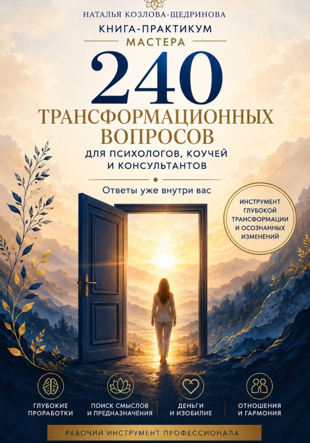 Обложка книги «Книга-практикум мастера: 240 трансформационных вопросов для психологов, коучей и консультантов»