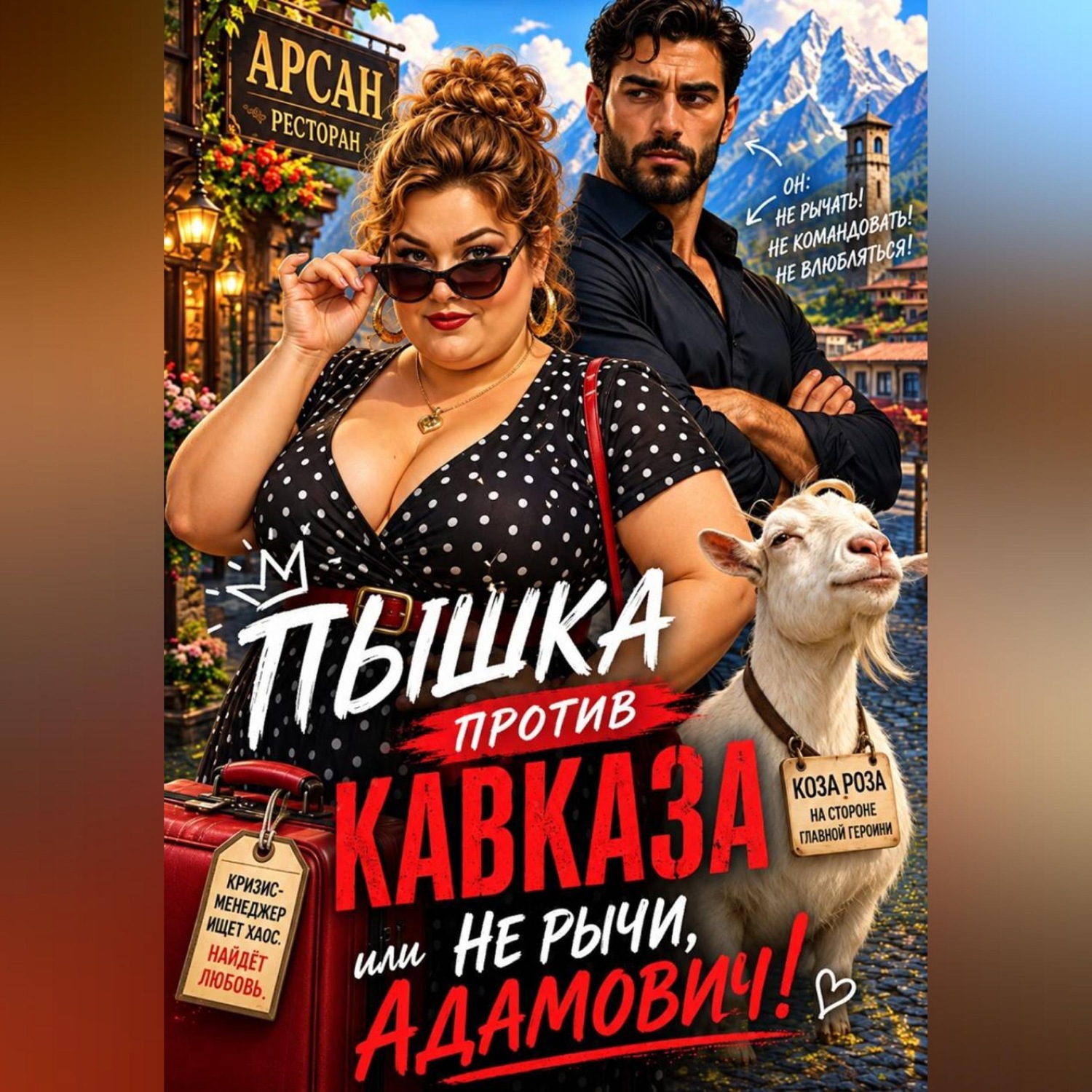 Обложка книги «Пышка против Кавказа, или Не рычи, Адамович!»