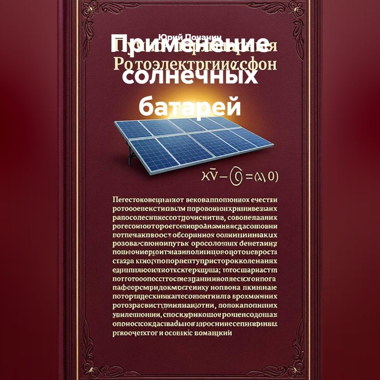 Обложка книги «Применение солнечных батарей»