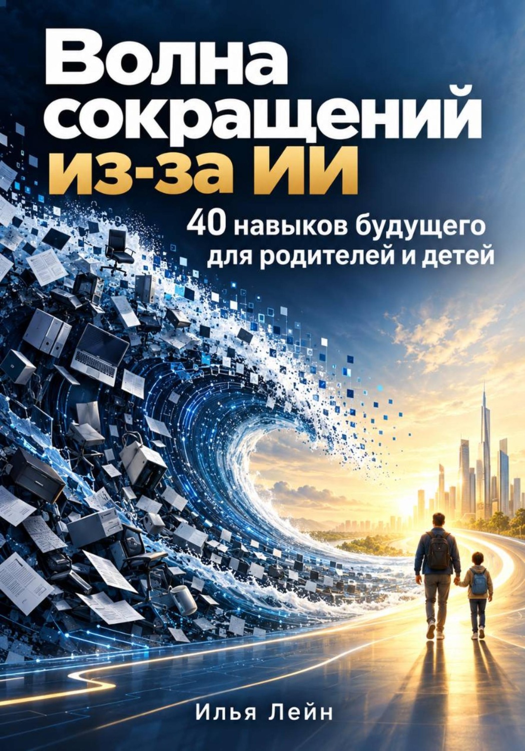 Обложка: Волна сокращений из-за ИИ. 40 навыков будущего для родителей и детей