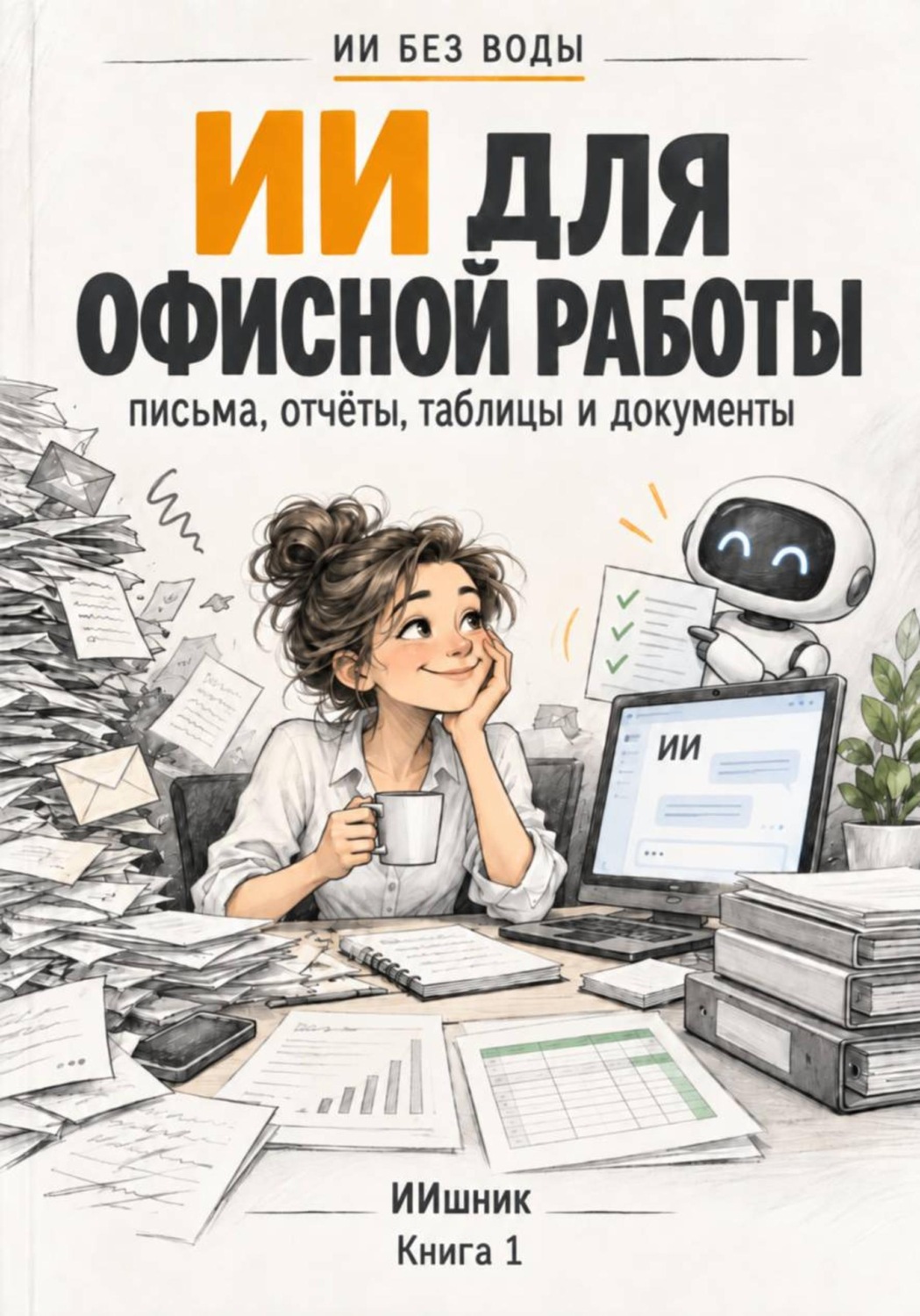 Обложка книги «ИИ для офисной работы: письма, отчёты, таблицы и документы»