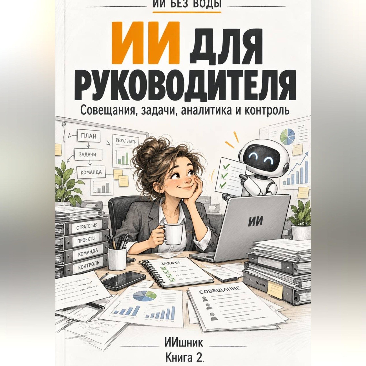 Обложка книги «ИИ для руководителя: совещания, задачи, аналитика и контроль»