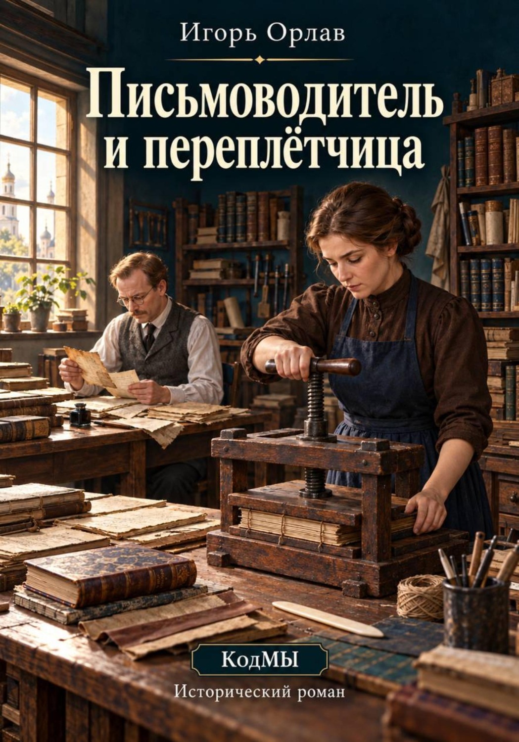 Обложка книги «Письмоводитель и переплётчица»