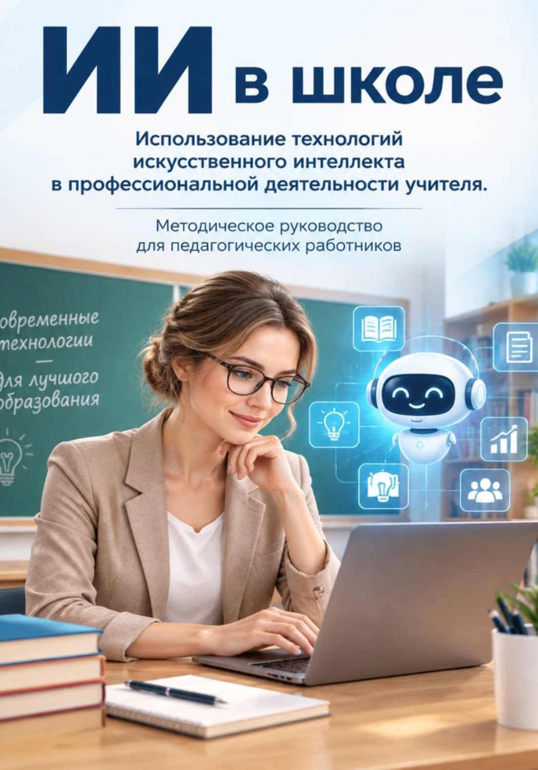 Обложка книги «Использование технологий искусственного интеллекта в профессиональной деятельности учителя: правовые и этические аспекты Российской Федерации»