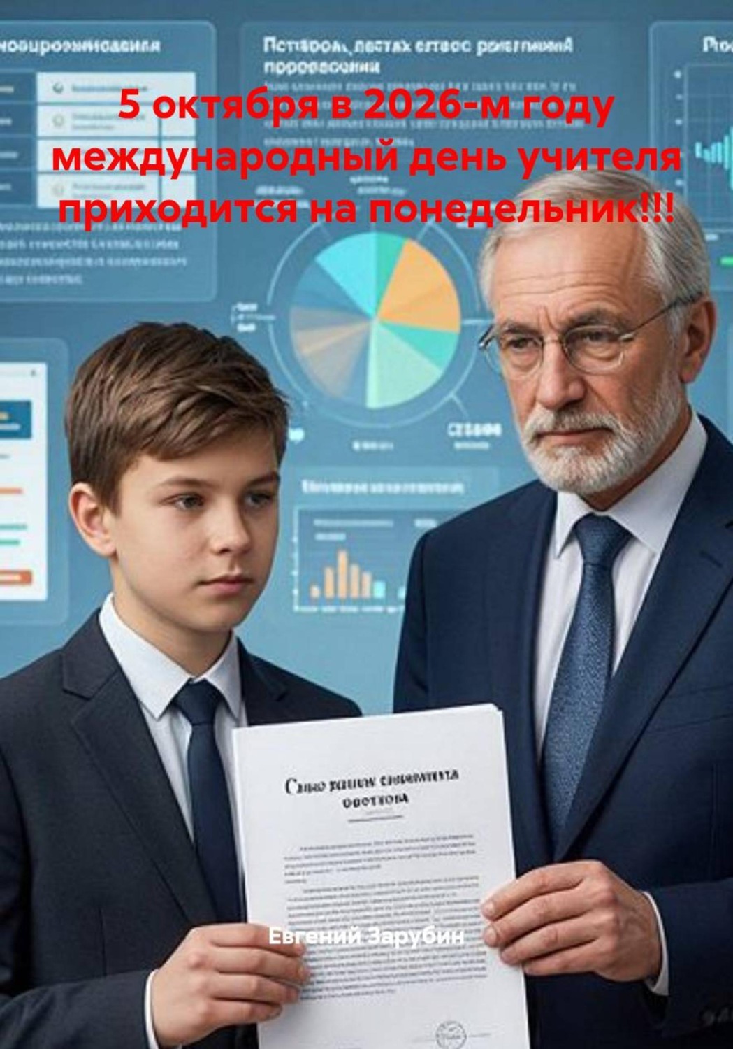 Обложка книги «5 октября в 2026-м году международный день учителя приходится на понедельник!!!»