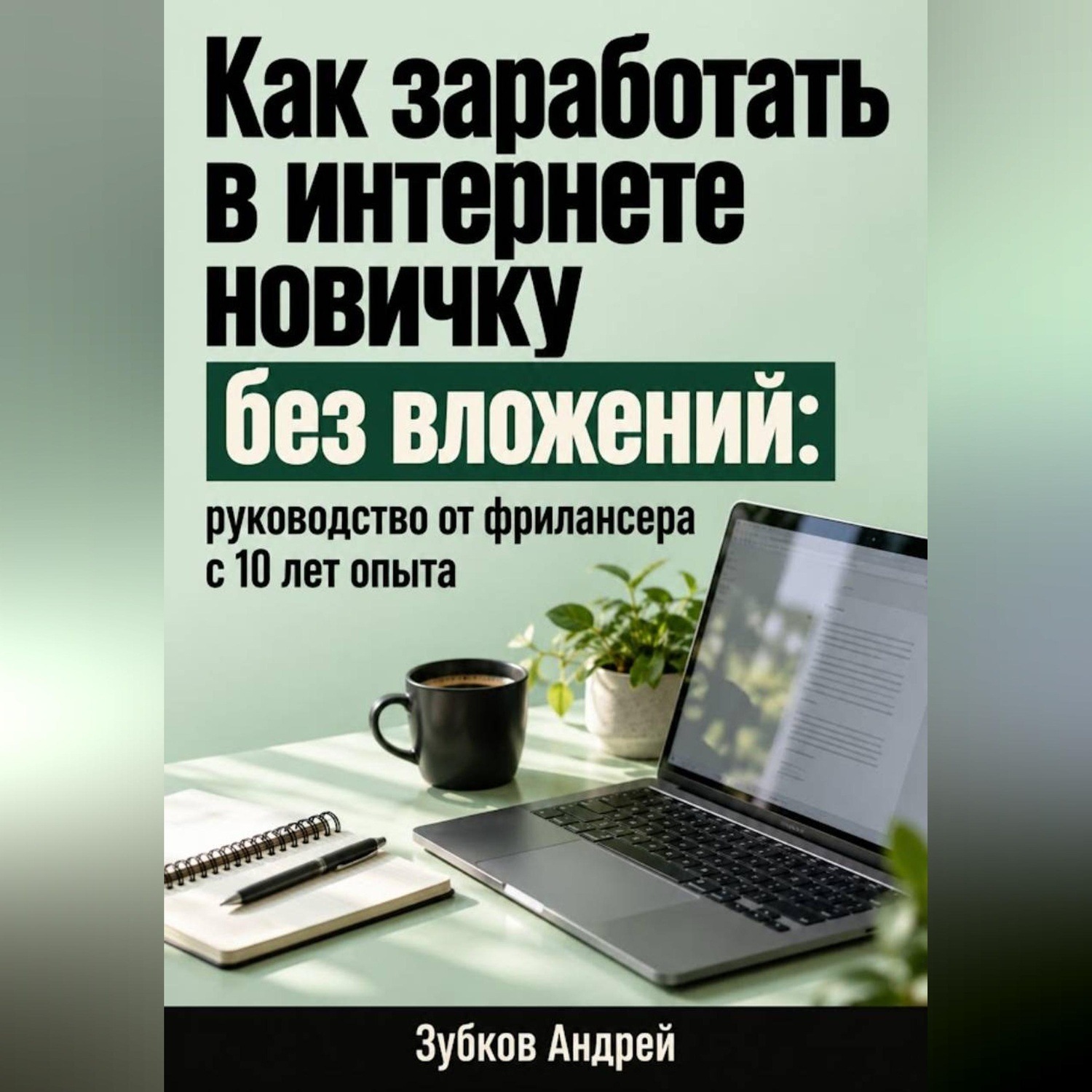 Обложка книги «Как заработать в интернете новичку без вложений: руководство от фрилансера с 10 лет опыта»