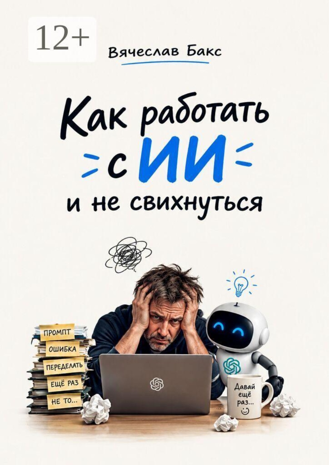 Обложка книги «Как работать с ИИ и не свихнуться»