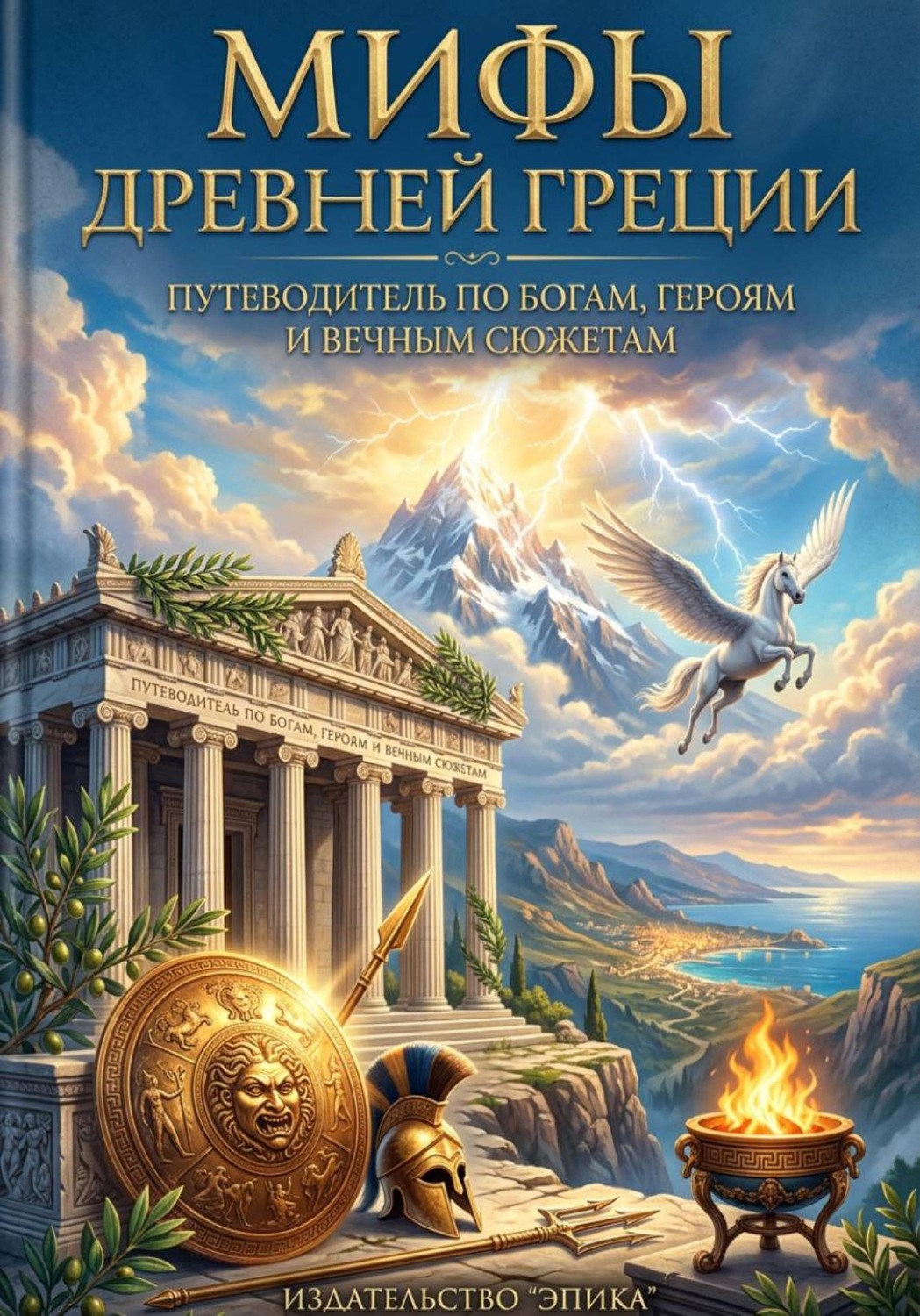 Обложка книги «Мифы Древней Греции: Путеводитель по богам, героям и вечным сюжетам»