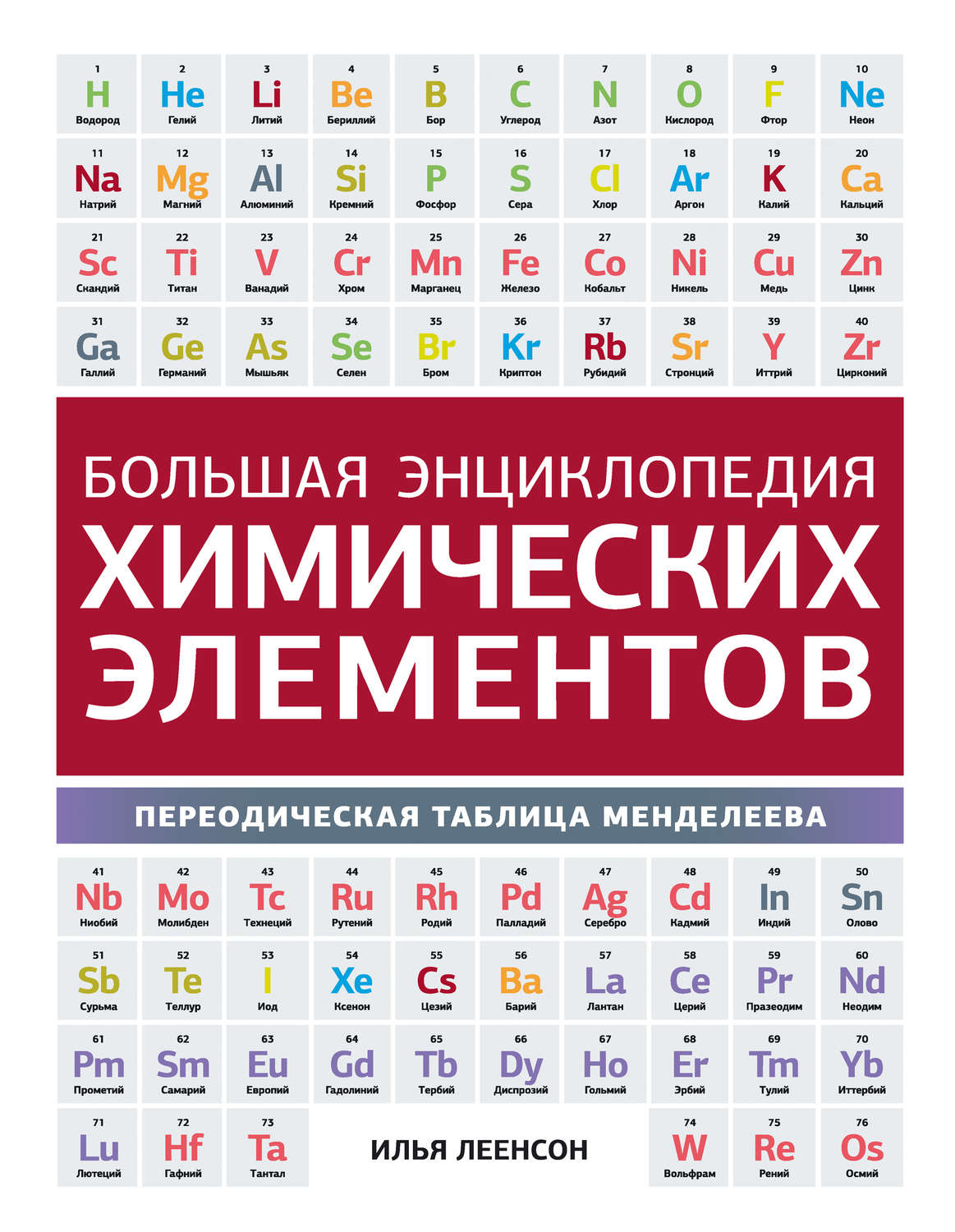 Обложка книги «Большая энциклопедия химических элементов. Периодическая таблица Менделеева»