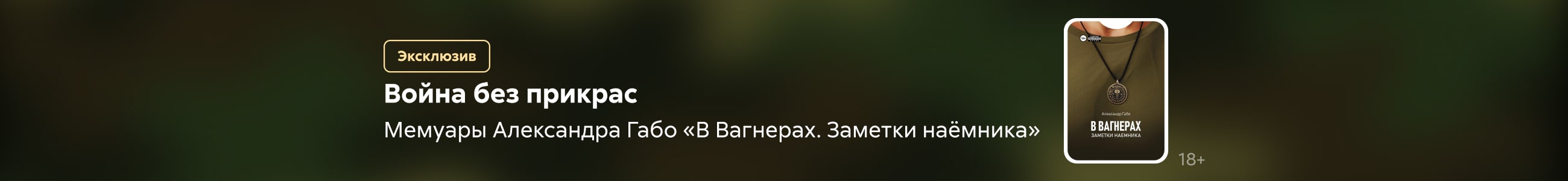 2544016 Габуния Александр Васильевич В Вагнерах. Заметки наемника баннер в жанре реклама платных услуг